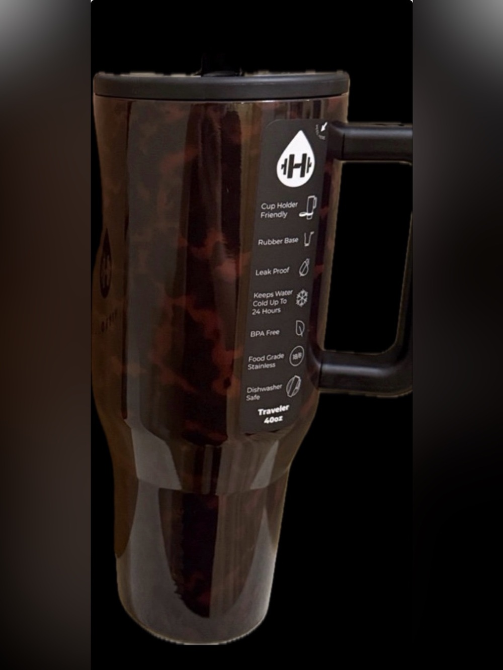 Hydrojug RARE TORTOISE 40 ounce traveler tumbler NEW
